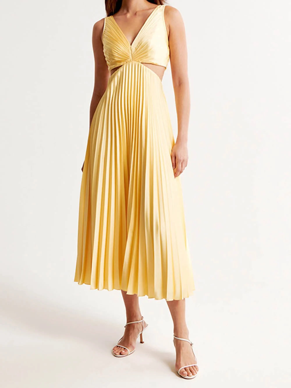 Damen Maxi Plissee Abendkleid | Elegant und Lang