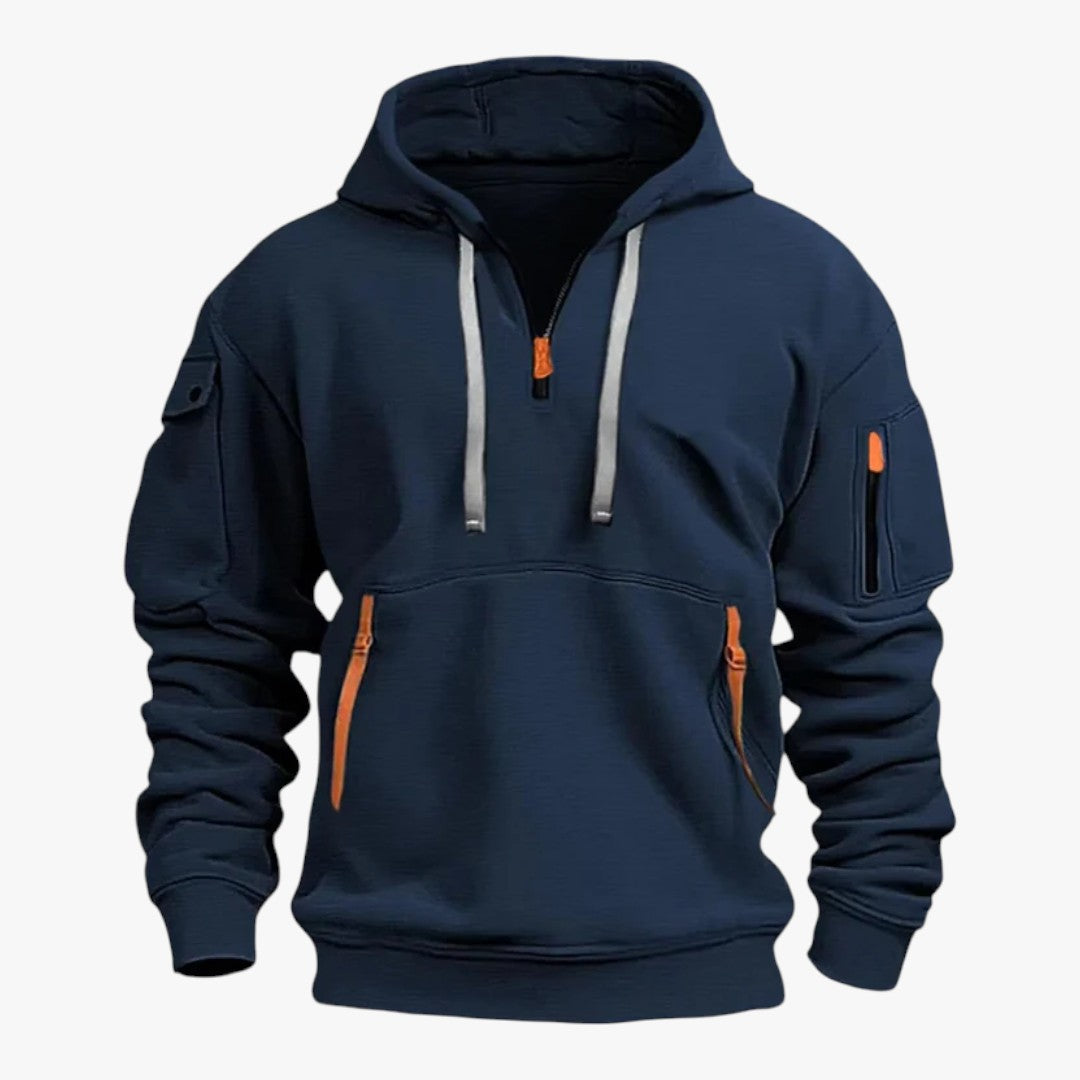 Herren Kapuzenpullover mit Reißverschluss und Taschen