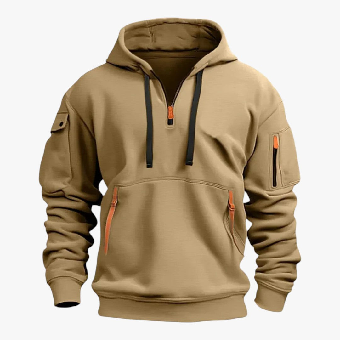 Herren Kapuzenpullover mit Reißverschluss und Taschen