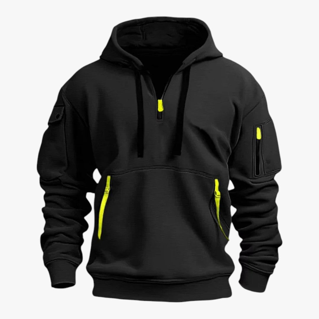 Herren Kapuzenpullover mit Reißverschluss und Taschen