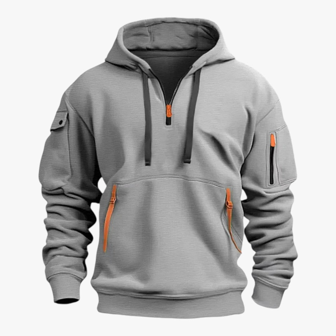 Herren Kapuzenpullover mit Reißverschluss und Taschen