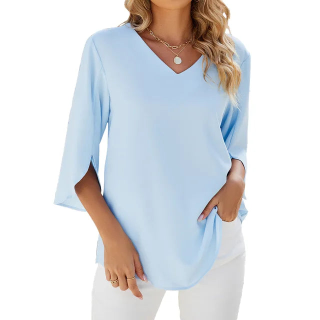 Damen 3/4 Ärmel Sommer Bluse - Elegant und bequem