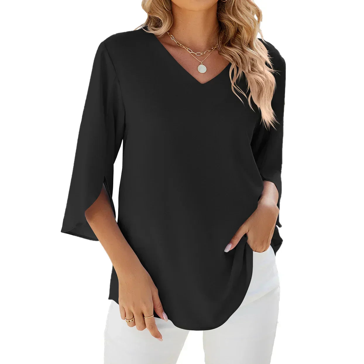 Damen 3/4 Ärmel Sommer Bluse - Elegant und bequem