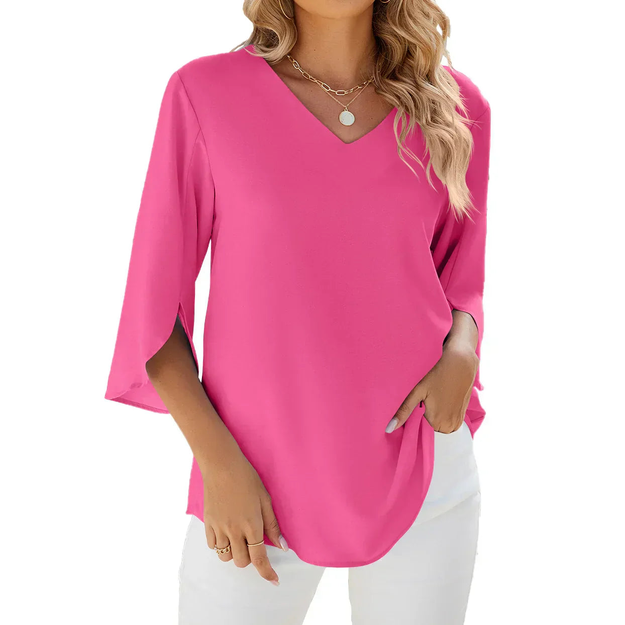 Damen 3/4 Ärmel Sommer Bluse - Elegant und bequem