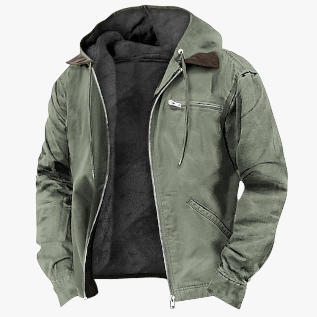 Herren Winterjacke mit Kapuze und Reißverschluss | Kurz