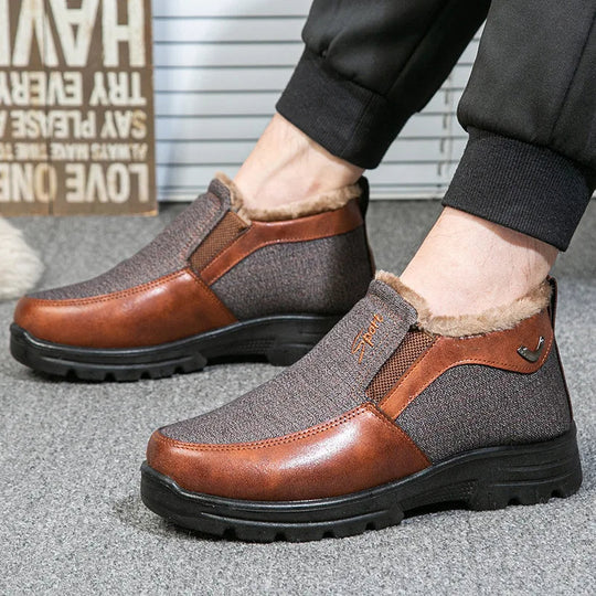 Herren Winterschuhe mit Futter | Stiefel Mittelhoher Schnitt