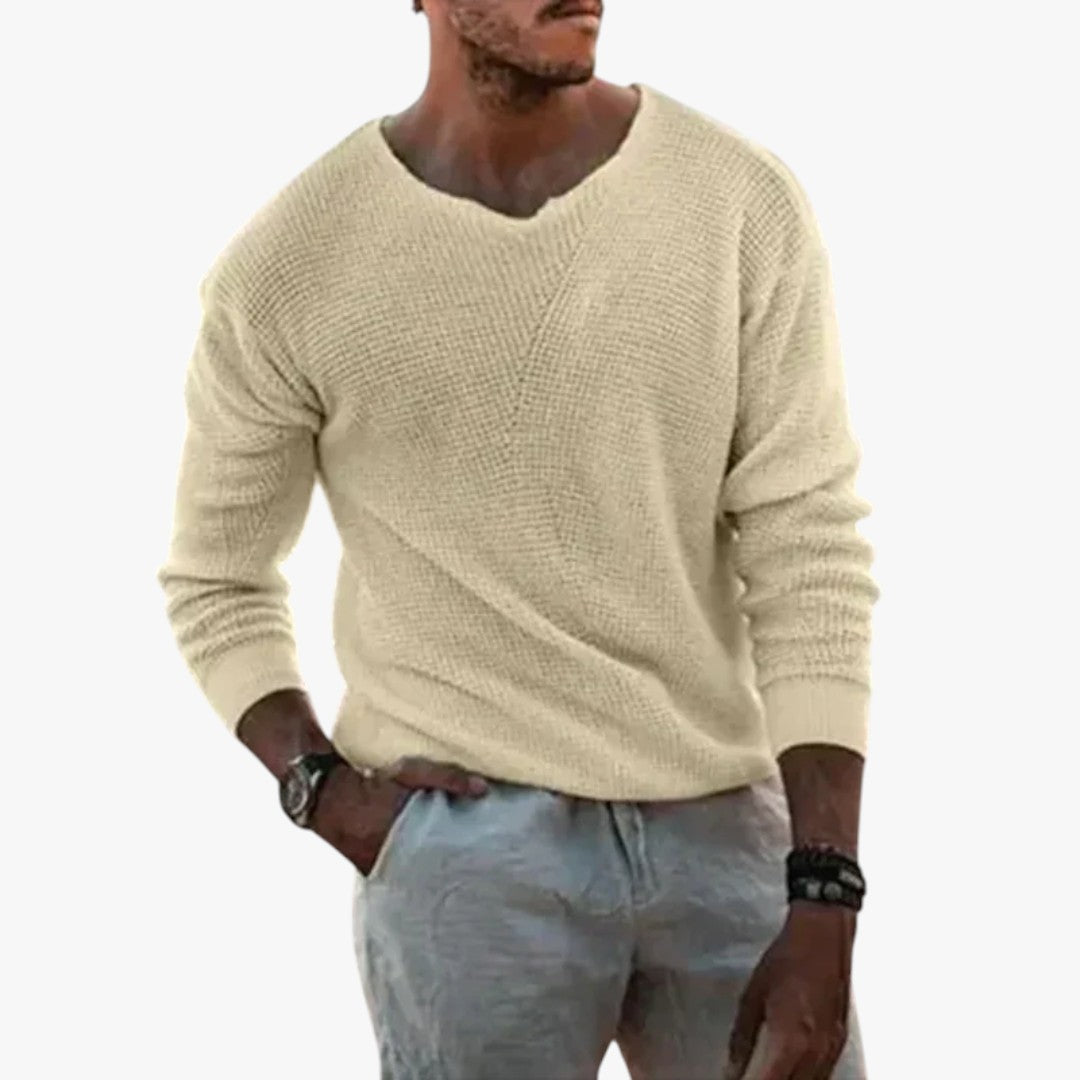 Herren Strickpullover mit weitem Hals