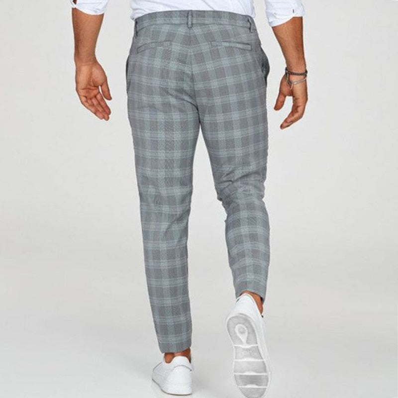 Herren karierte Slim-Fit Hose | Modisch und bequem