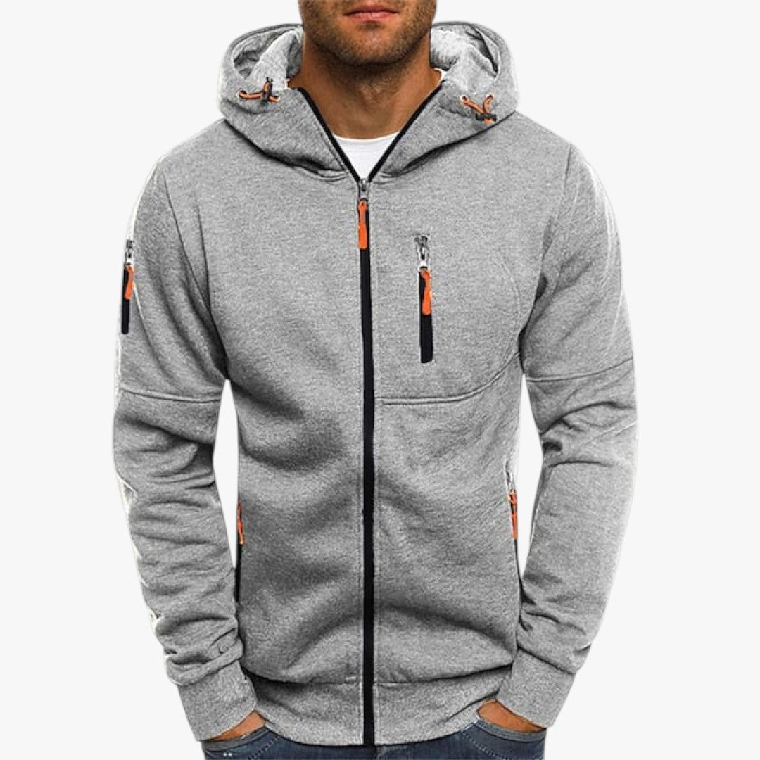Herren Winterpullover mit Kapuze und Reißverschluss