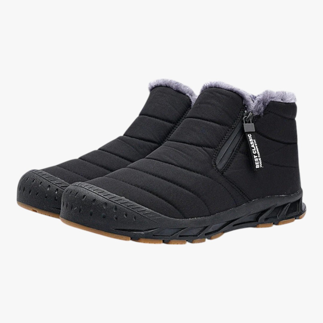 Gefütterte Herren Winterstiefel mit Reißverschluss