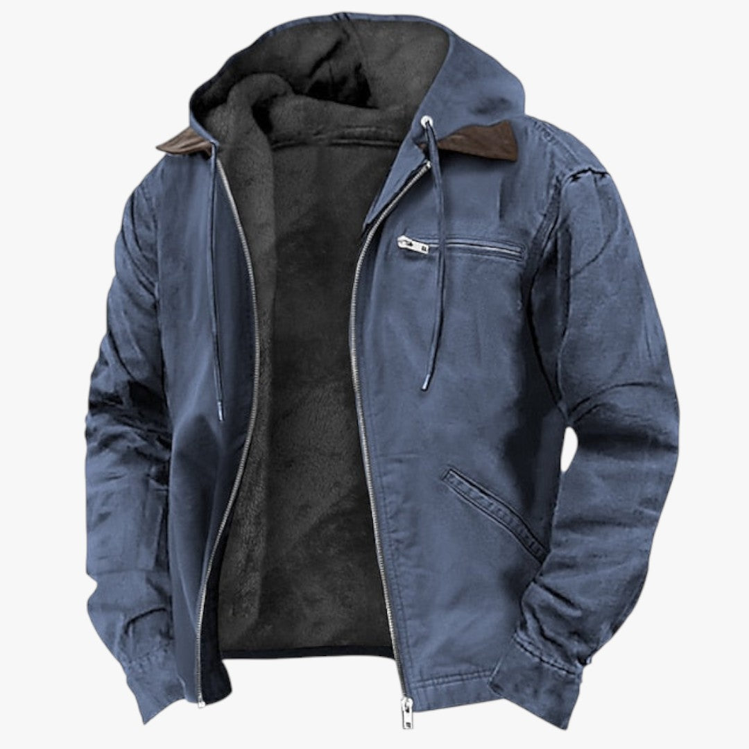 Herren Winterjacke mit Kapuze und Reißverschluss | Kurz