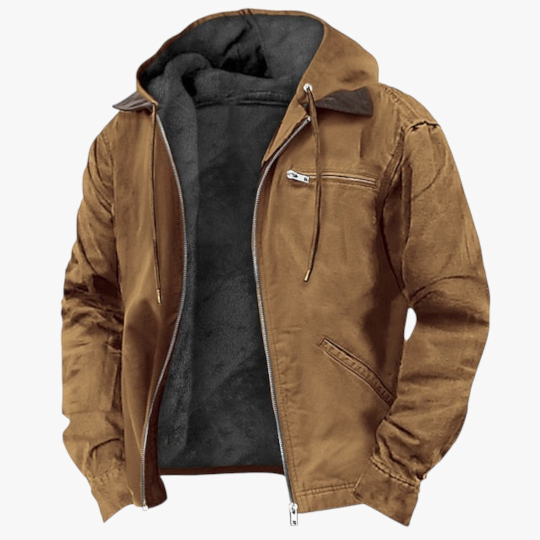 Herren Winterjacke mit Kapuze und Reißverschluss | Kurz