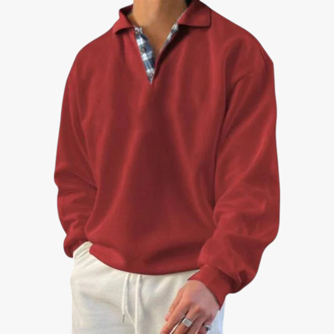 Oversize Pullover für Herren mit V-Ausschnitt