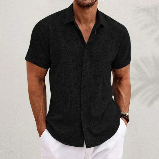 Herren Relaxed Sommer Hemd Leinen Stil